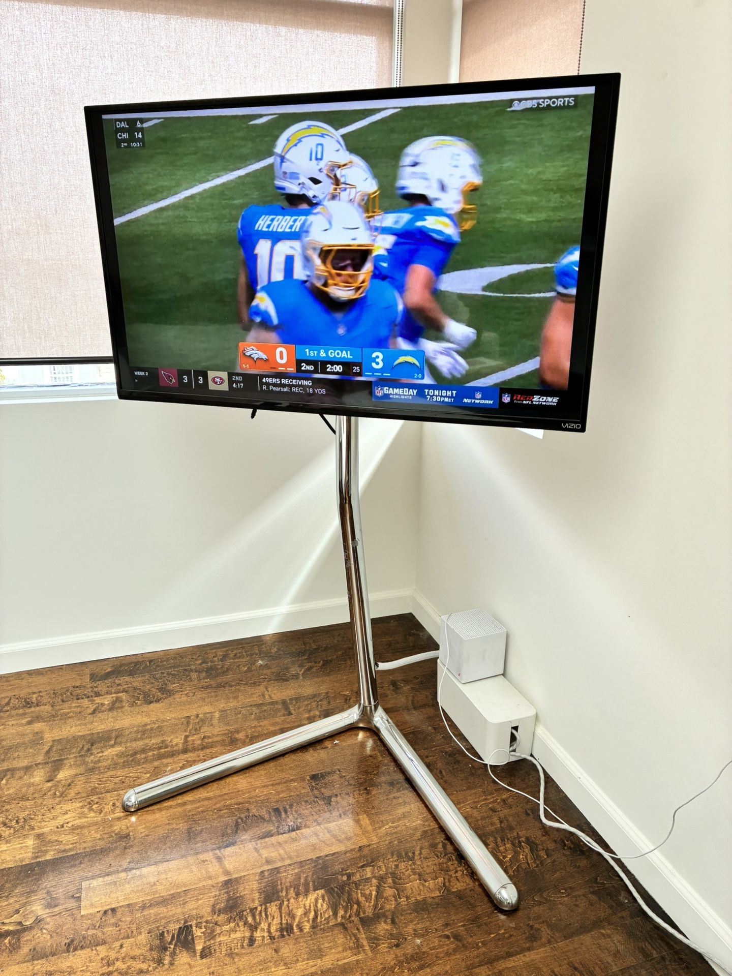 Vizio 44” TV With Chrome Tv Stand