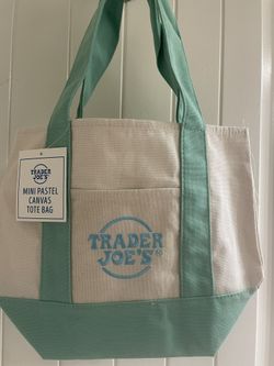 Trader Joe’s Mini Tote Bag Green Color New