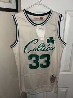 NBA Larry Bird Boston Celtics jersey in white/green, size L