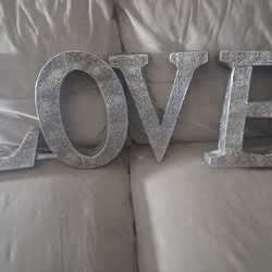 Metal Filagree LOVE Letters 12 Inches Each