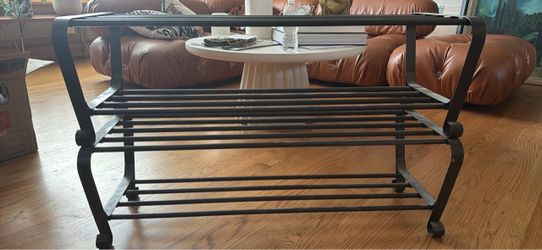Grey Industrial Metal Shoe Rack