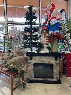 7 Ft Icicle Shimmer LED Stacked Snowmen