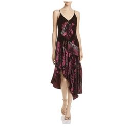 Brand New Woman’s Parker brand  red velvet metallic colored midi dress up for sale