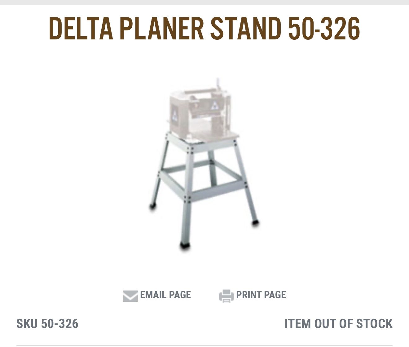 Brand New Delta 50-326 Planer Stand
