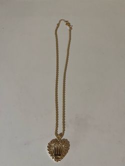 Rolex heart crown pendant and chain