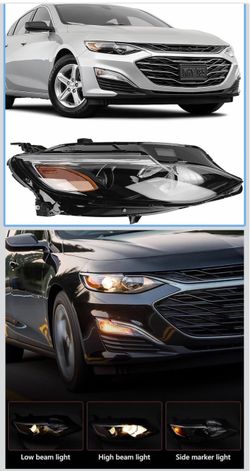 FIONE Headlight Assembly For Chevy Malibu 2019-2022 Halogen Headlamp Right Projector Replacement Head lamp Right Passenger Side RT 2 6 G