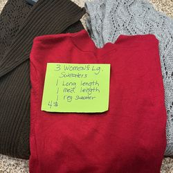 😀 three women’s large sweaters😀