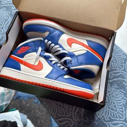Air Jordan 1 Mid Orange Phantom Jeu Royal / Orange Intense