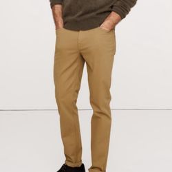 Banana Republic Chino Slim Fit Traveler Pant Gold Brown 32x34