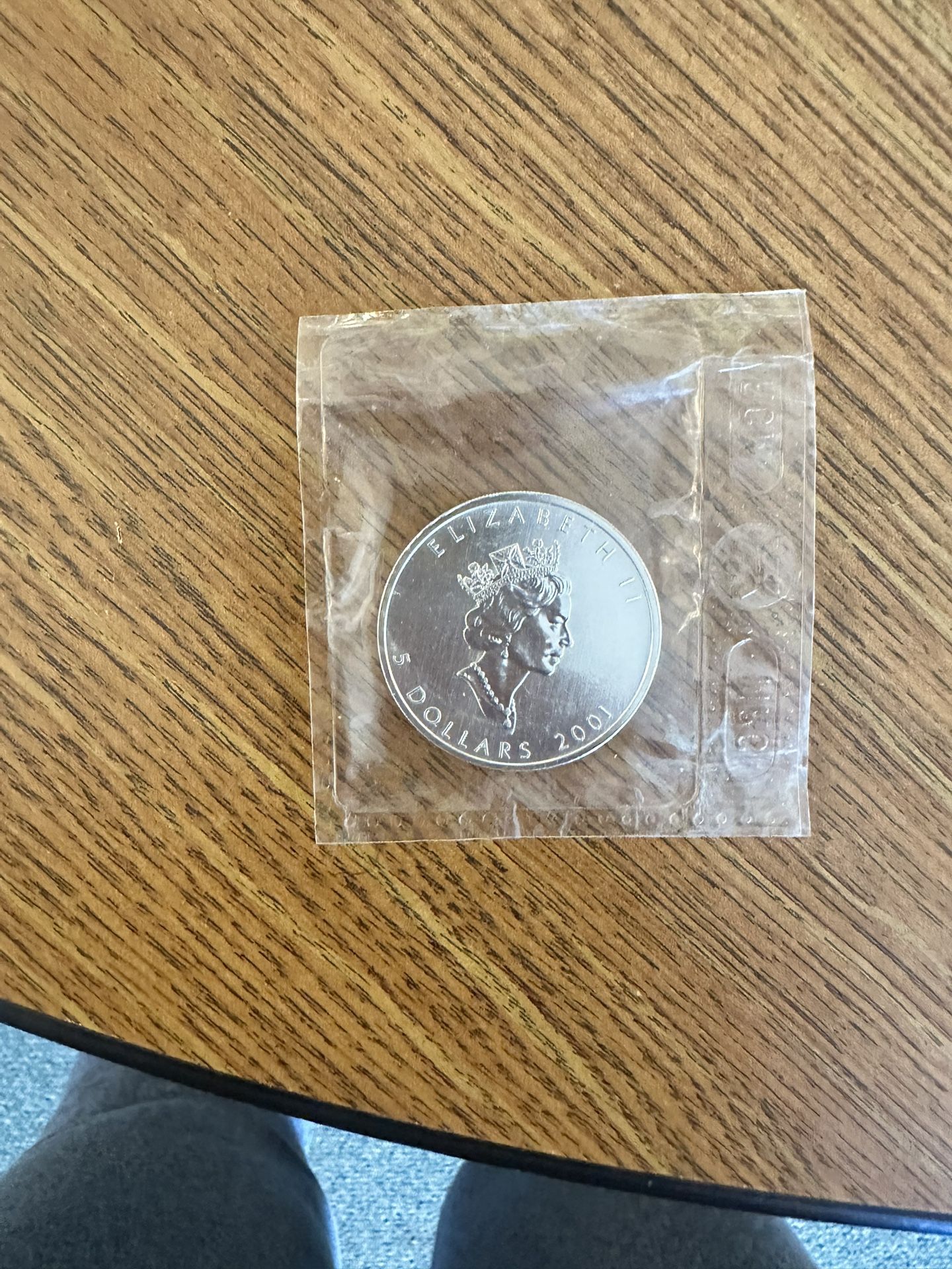 Elizabeth II Canadian 5 Dollar Coin 2001 1 Oz .999 Silver Original Mint Wrap 🔥