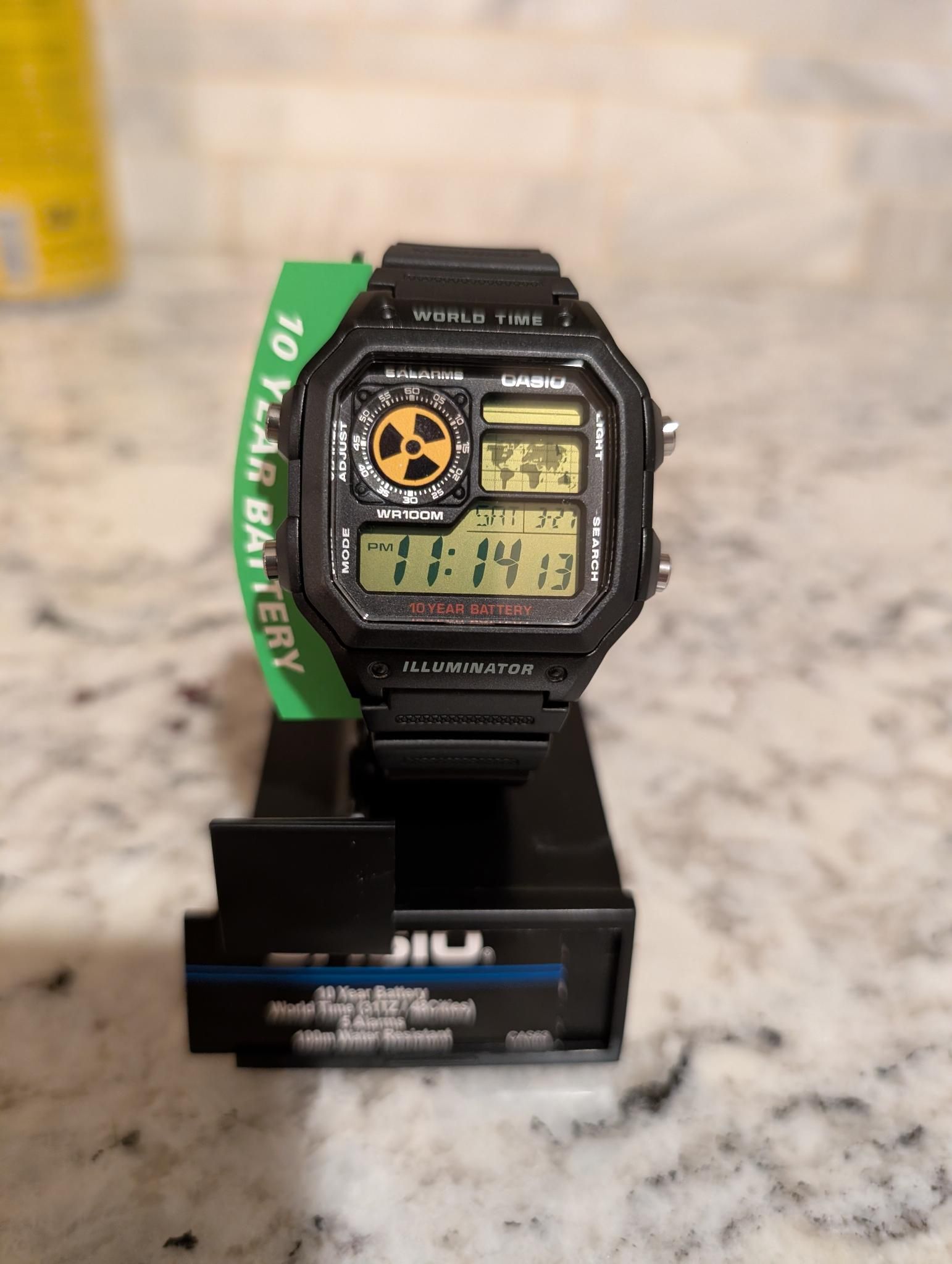 Yellow caution Mod Casio AE1200 M9d