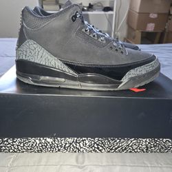 Air Jordan 3 Retro Black Cat 2025 Size 10.5M 