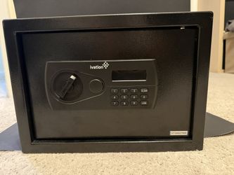 Ivation Steel Digital Safe – 0.8 Cubic Feet Home Safety Security Box With Number Code Lock, 2 Manual Keys & Mounting Kit