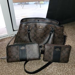 Dark Brown Coach Bag Set