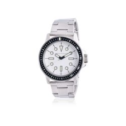 ARMANI EXCHANGE Mens LEONARDO Round White Dial Stainless Steel Bracelet