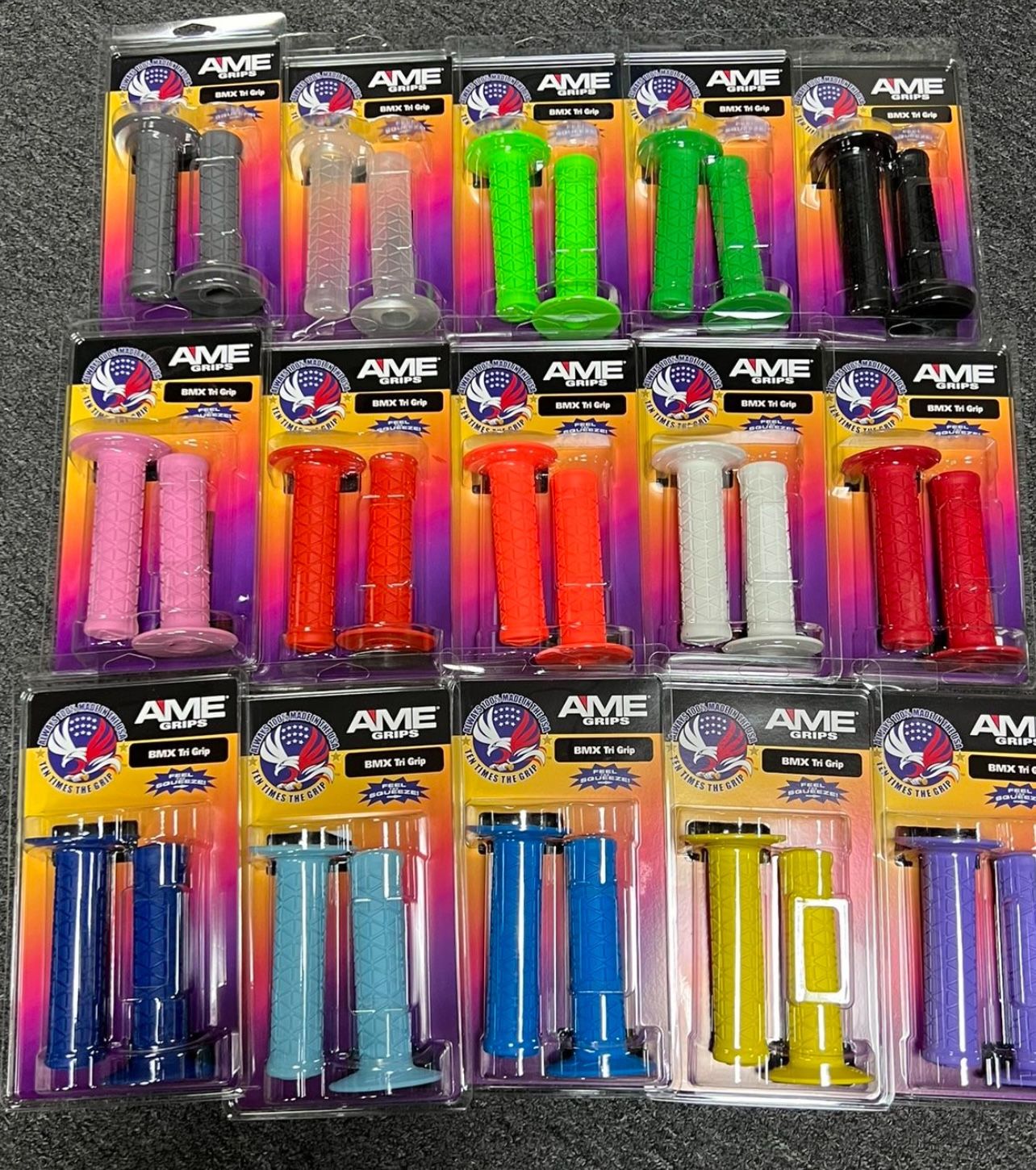 New AME BMX Tri Grips w/ Flange 120mm