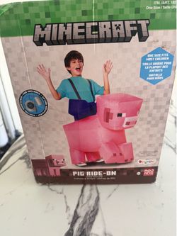 Minecraft pig ride on costume new