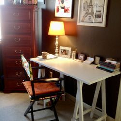 Cute Pier One Writing Desk and Directors Chair Set 