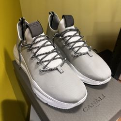 Canali  Sz. 11-11.5Black Label . Italian Designer Nylon Sneakers 