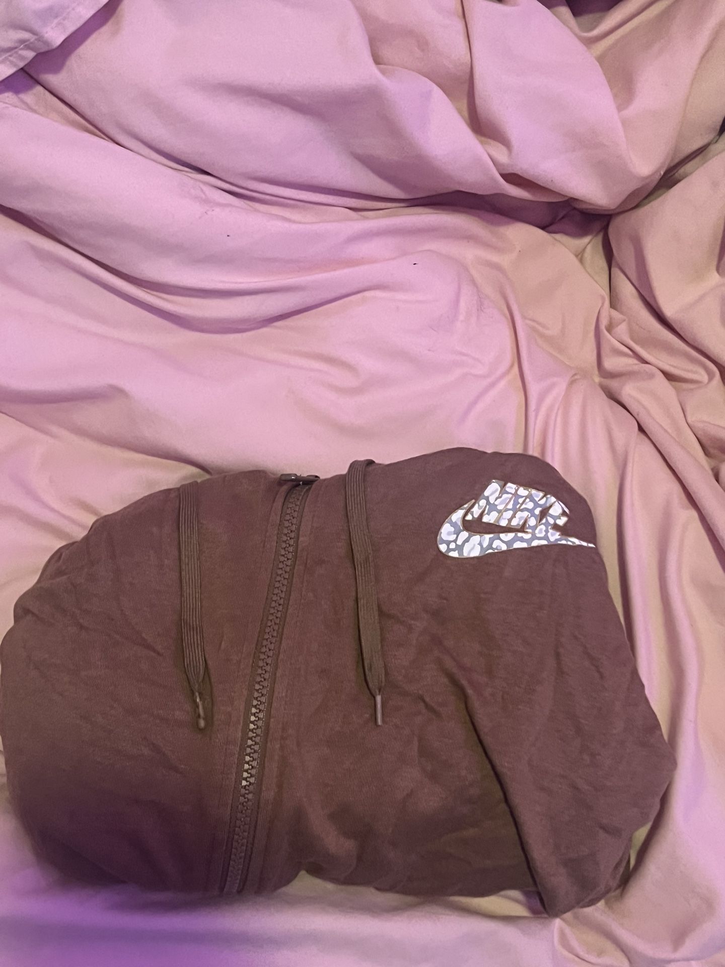 XL brown nike zip up WOMENS