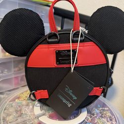 Loungefly Disney Mickey Mouse Corduroy Convertible Mini Backpack - BoxLunch Exclusive