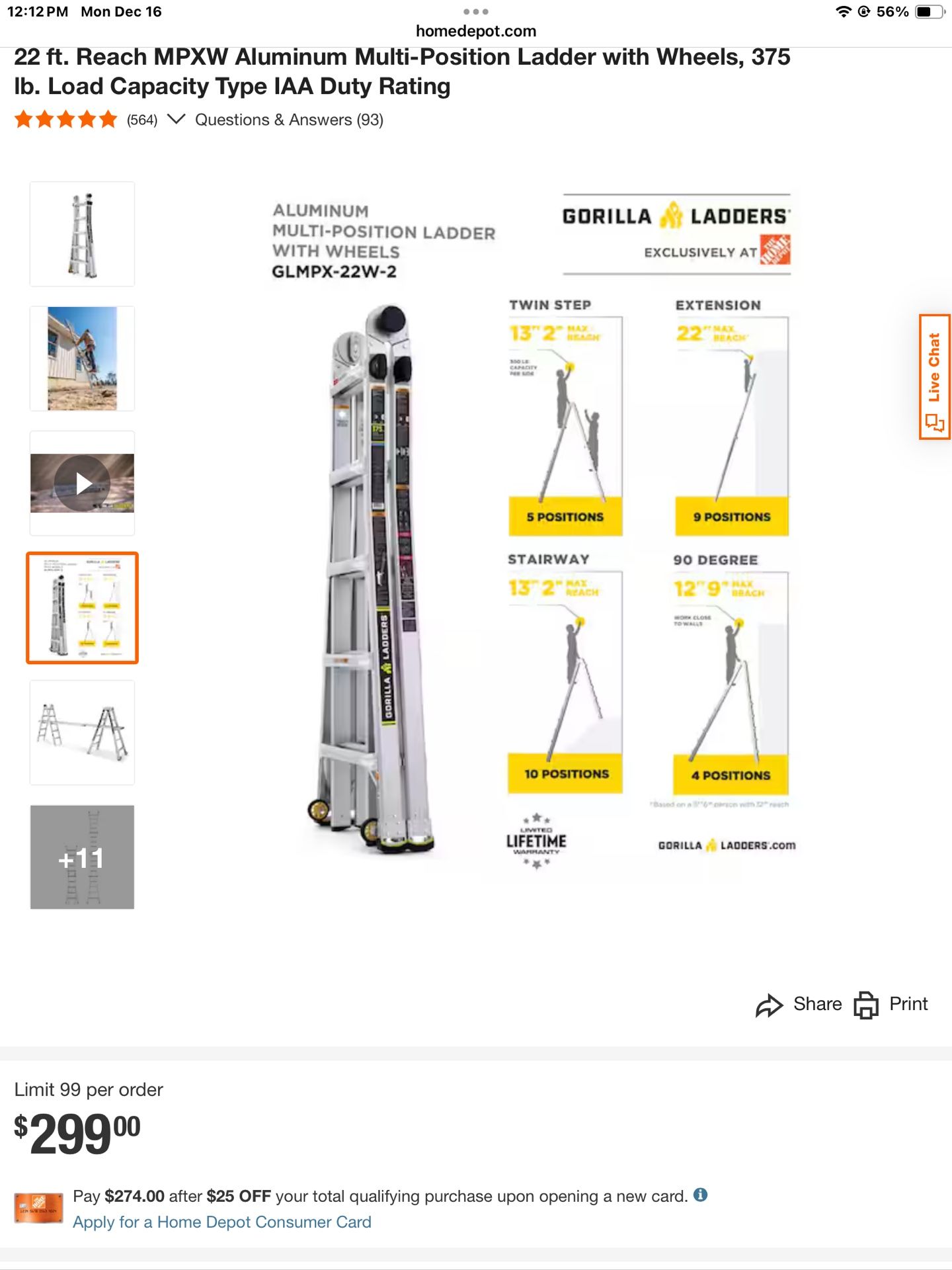 Gorilla Multi Ladder 70% Off