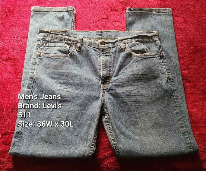 Men's Blue Dark Wash Denim Jeans | Levi Strauss & Co | 511 | 36 W x 30 L |