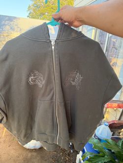 Darcsport Olive Zip-Up Hoodie with Wolf Embroidery
