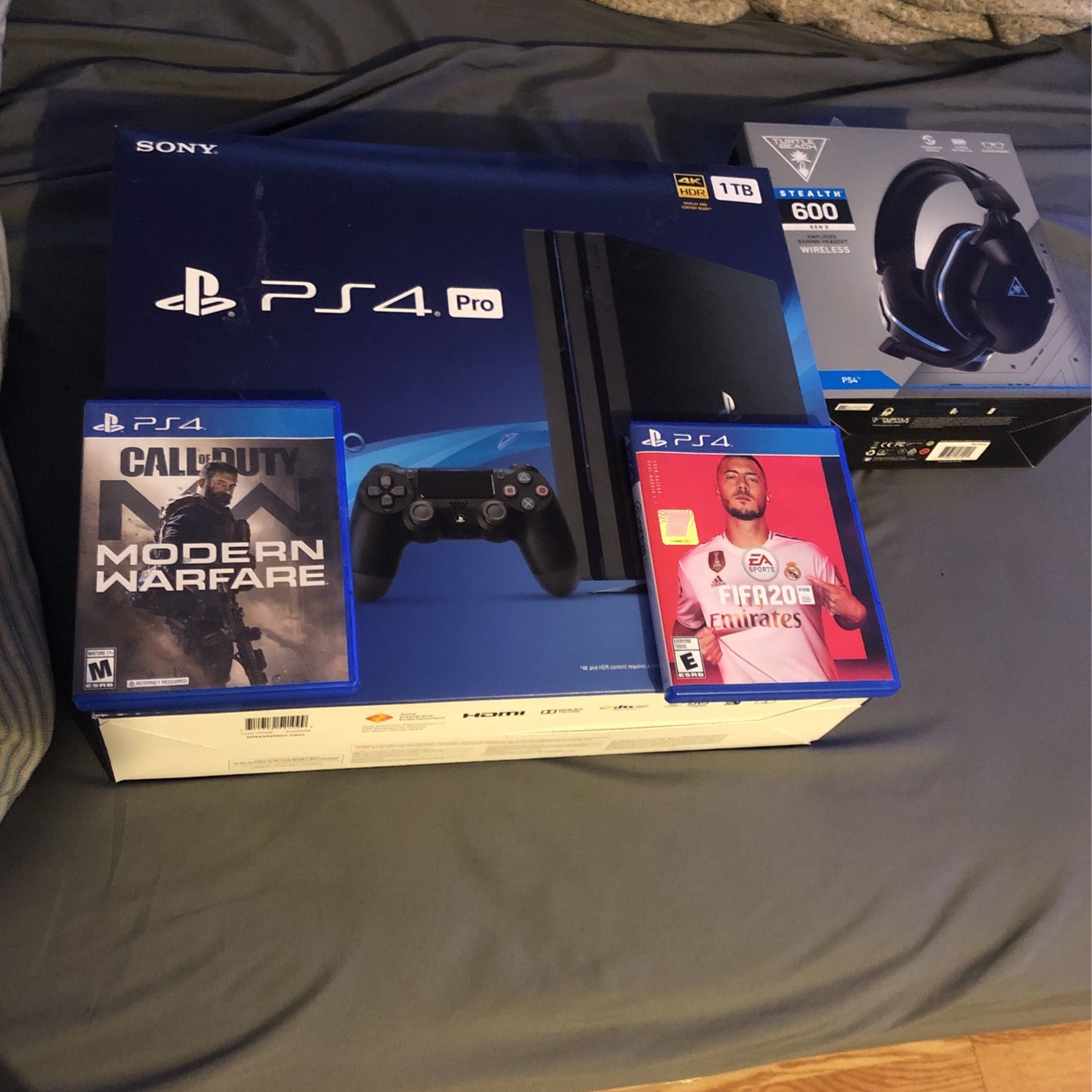 PS4 Pro 1TB With 2 Games And Brand New Headset