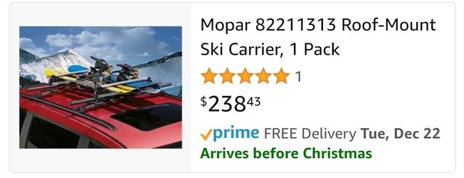 Mopar Black Ski & Snow Board Carrier Brand New Never Installed