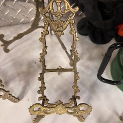 Brass Picture Or Plate Stands 