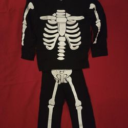 Size 3 T Boy Or Girl  Skeleton Costume Or Pajama 