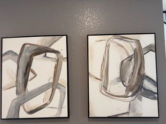 Abstract Wall Art Framed Paintings Set of 2