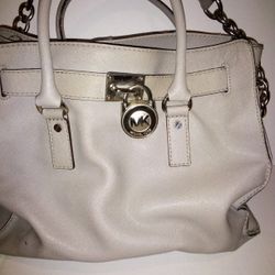 Authentic Michael Khors Gray Leather Large Shoulder Bag 