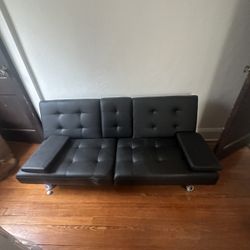 Leather Futon sofa bed