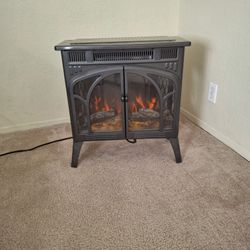 Cast Iron Electric FIREPLACE... log And Colorful Display With Heater