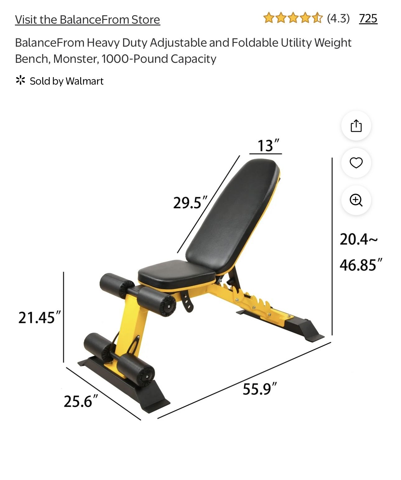 Heavy duty weight bench