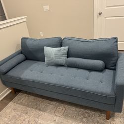 Blue Mid-Century Modern sofa