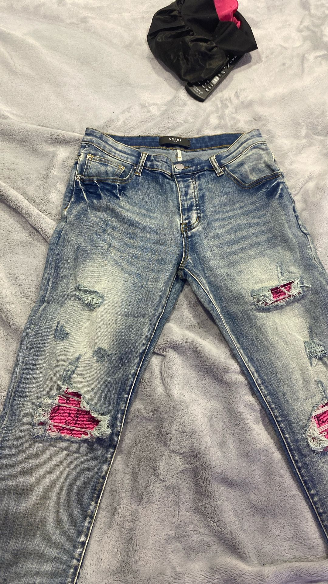 Amiri jeans (purple) and blue