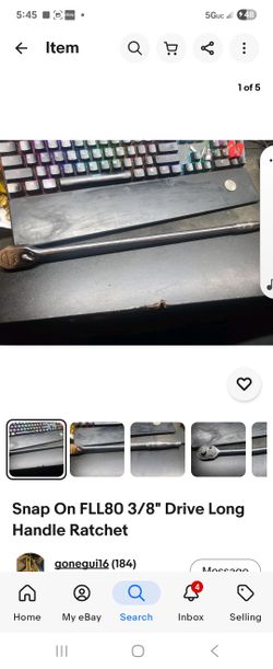 Snap On FLL80 3/8" Drive Long Handle Ratchet