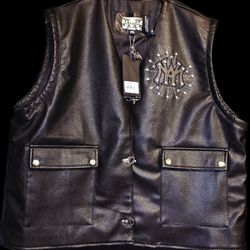 100% Genuine Leather Biker Vest
