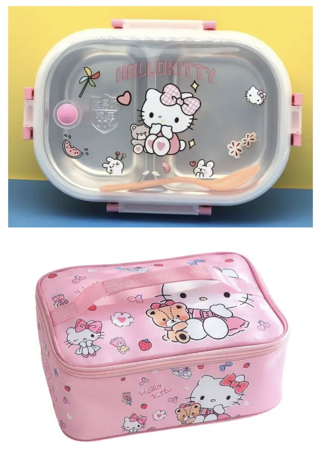 Hello Kitty Stainless Steel Bento Box And Insulated Lunch Bag