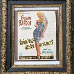 Brigitte Bardot Original 1950s Movie Poster Antique Frame