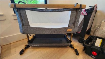 AMKE 3 in 1 Baby Bassinets,All-mesh Bedside Sleeper,Baby Cradle with Storage Basket
