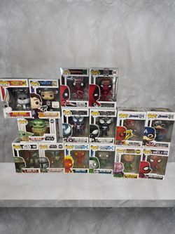 Lot of 15 Common Funko pops (Marvel, Starwars, Looney Tunes)