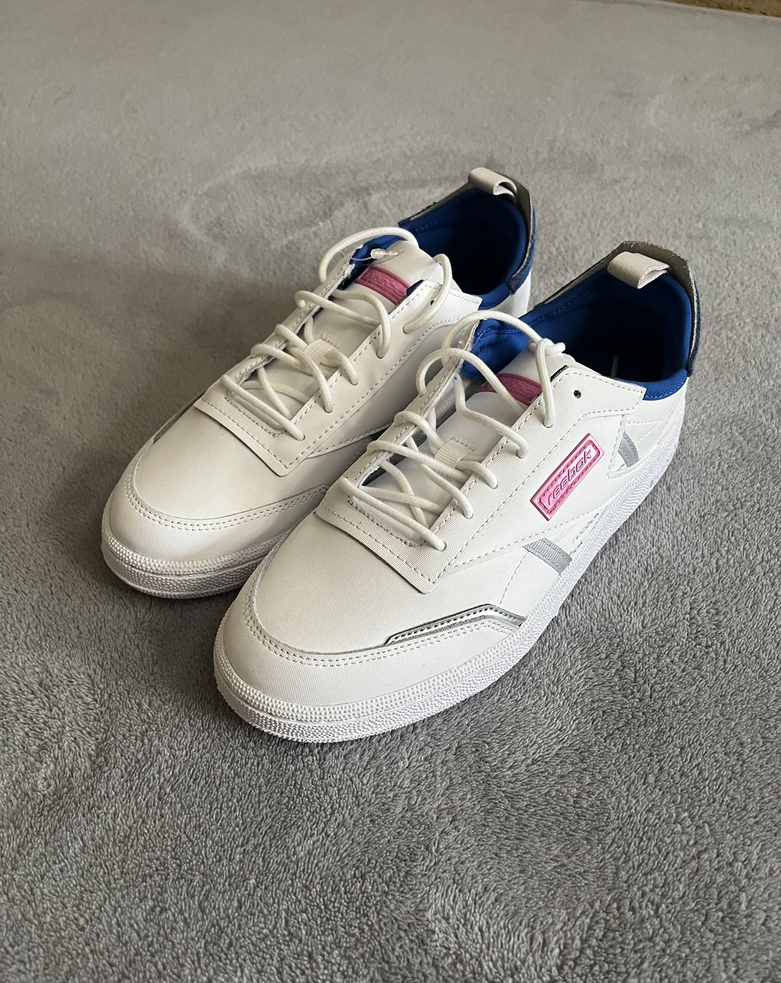 Womens Reebok Club C White/blue/pink Size 8