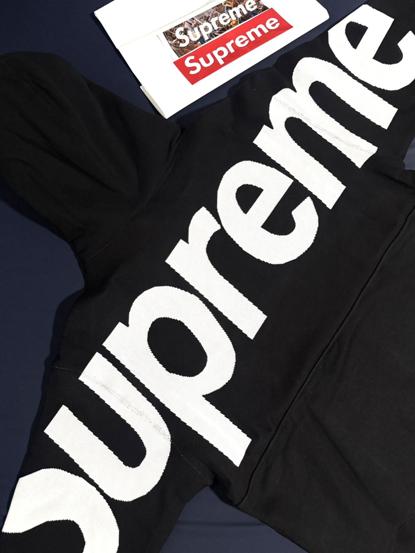 Supreme Big Logo Jacquard Hooded Sweatshirt L