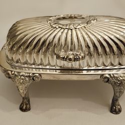 Silver plated butter dish