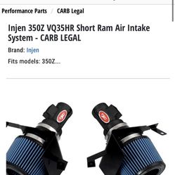 07-09 Nissan 350z Short Ram intake I