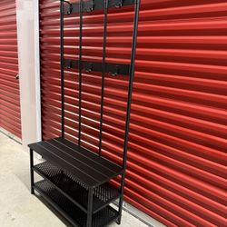 Hall Tree Coat Rack Shoe Storage Bench